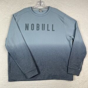 NoBull Sweatshirt Blue Ombre Crew Neck Spellout Pullover Women's 2XL